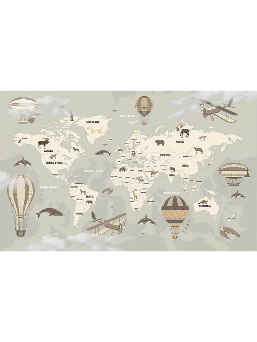 Fototapet copii Mourals World Map cod KIDSM013 - imagine 3