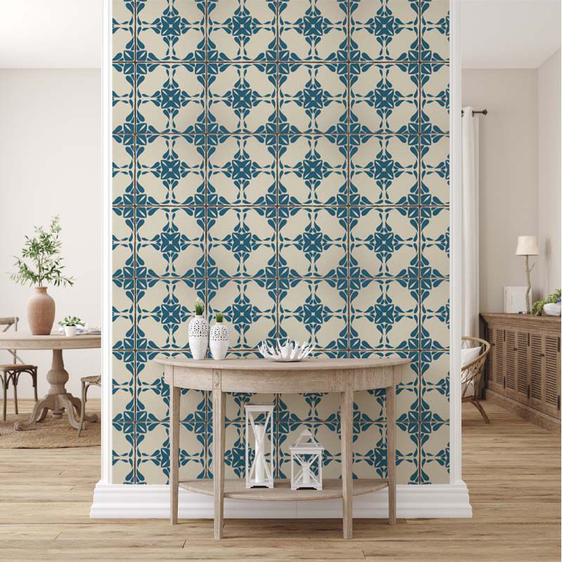 Tapet Vintage Blue Tiles, personalizat, VLAdiLA - imagine 3