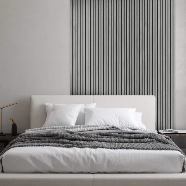 Riflaj decorativ fonoabsorbant din MDF, Grey, Lamelio